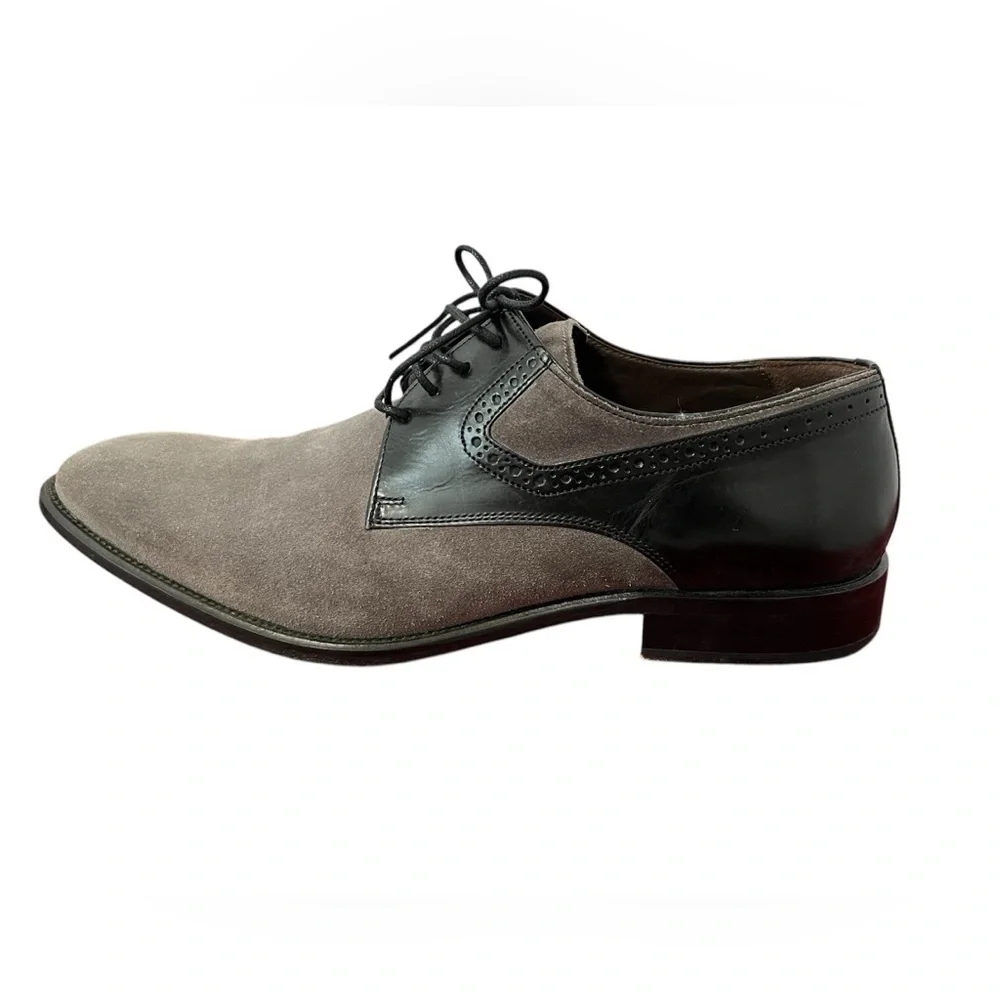 Johnson and Murphy Suede and Leather Oxford Shoes men Size 11.5 Grey and Black